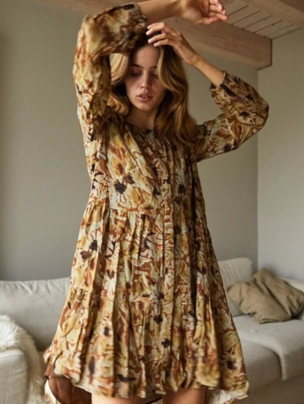 EUC Aritzia Wilfred Barossa Dress in Foxfire Brown
